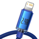 Baseus Crystal Shine - Câble USB vers Lightning 1,2 m 2,4 A (bleu) (vue 4)