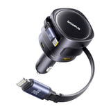 Baseus Enjoyment Max - Chargeur voiture 90 W, 2 câbles intégrés et 2 ports (noir) - visuel 2