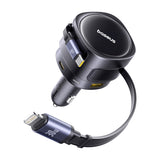 Baseus Enjoyment Max - Chargeur voiture 90 W, 2 câbles intégrés et 2 ports (noir) - visuel 2