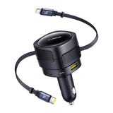 Baseus Enjoyment Max - Chargeur voiture 90 W, 2 câbles intégrés et 2 ports (noir) - visuel 1