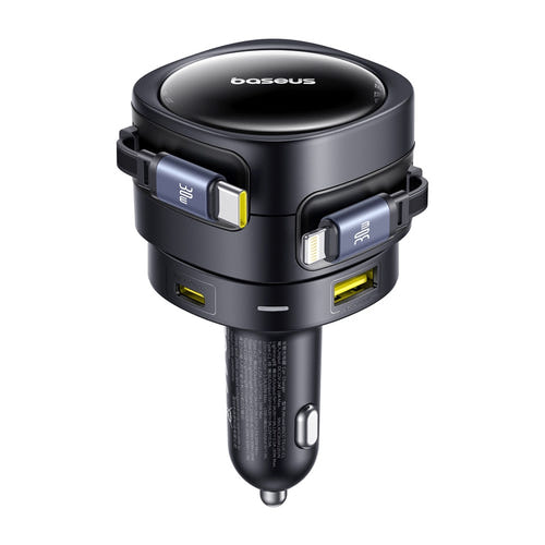 Baseus Enjoyment Max - Chargeur voiture 90 W, 2 câbles intégrés et 2 ports (noir) - visuel 3