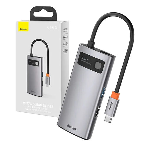 Baseus Metal Gleam - Hub USB-C 4-en-1 (HDMI 4K, USB 3.0, PD 100 W) (vue 1)