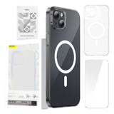 Baseus Magnetic Crystal Clear - Coque iPhone 13 avec verre trempé et kit de nettoyage