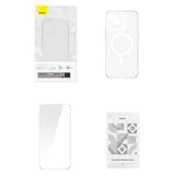 Baseus Magnetic Crystal Clear - Coque iPhone 13 avec verre trempé et kit de nettoyage : polycarbonate Bayer rigide