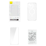 Baseus Magnetic Crystal Clear - Coque iPhone 13 avec verre trempé et kit de nettoyage - visuel 10