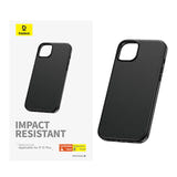 Baseus Fauxther Series - Coque cuir PU pour iPhone 15 Plus (noire) : dos coque module photo
