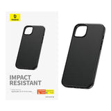 Baseus Fauxther Series - Coque cuir PU pour iPhone 15 Pro Max (noire) : cadre bloc photo Pro max