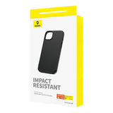 Baseus Fauxther Series - Coque cuir PU pour iPhone 15 Pro Max (noire) : profil coque cuir synthétique