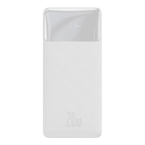 Baseus Bipow - Batterie externe 10000 mAh 20 W à écran LED, 3 ports, blanche - visuel 1