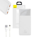 Baseus Bipow - Batterie externe 10000 mAh 20 W à écran LED, 3 ports, blanche - visuel 8