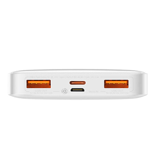 Baseus Bipow - Batterie externe 10000 mAh 20 W à écran LED, 3 ports, blanche - visuel 3