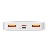 Baseus Bipow - Batterie externe 10000 mAh 20 W à écran LED, 3 ports, blanche - visuel 3