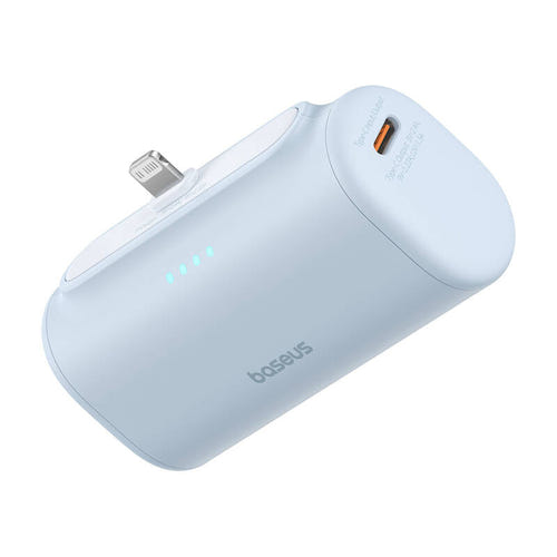 Baseus OS Compact IP - Batterie externe 5000 mAh 20 W à connecteur Lightning intégré, bleue