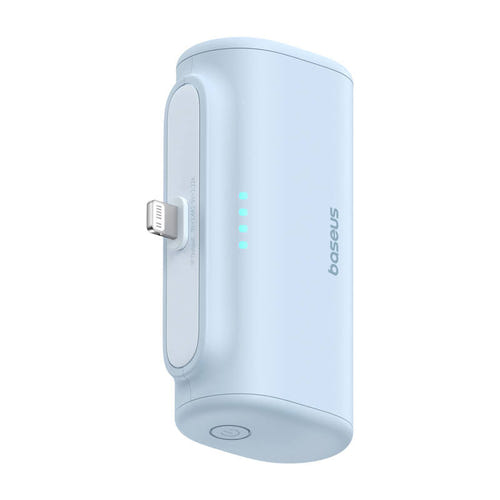 Baseus OS Compact IP - Batterie externe 5000 mAh 20 W à connecteur Lightning intégré, bleue : iPhone
