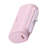 Baseus OS Compact IP - Batterie externe 5000 mAh 20 W à connecteur Lightning intégré, rose