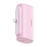 Baseus OS Compact IP - Batterie externe 5000 mAh 20 W à connecteur Lightning intégré, rose : format sac à main