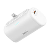 Baseus OS Compact IP - Batterie externe 5000 mAh 20 W à connecteur Lightning intégré, blanche
