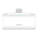 Baseus OS Compact IP - Batterie externe 5000 mAh 20 W à connecteur Lightning intégré, blanche : port USB-C entrée sortie