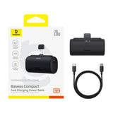 Baseus OS Compact IP - Batterie externe 5000 mAh 20 W à connecteur Lightning intégré, noire : poche de veste