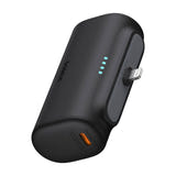Baseus OS Compact IP - Batterie externe 5000 mAh 20 W à connecteur Lightning intégré, noire : format paume de main