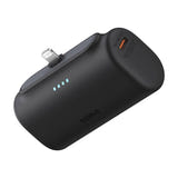 Baseus OS Compact IP - Batterie externe 5000 mAh 20 W à connecteur Lightning intégré, noire : port USB-C charge rapide