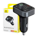 Baseus S-09 Pro - transmetteur FM Bluetooth 5.3 et chargeur 3 ports, noir - visuel 1