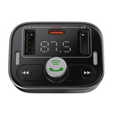 Baseus S-09 Pro - transmetteur FM Bluetooth 5.3 et chargeur 3 ports, noir : bouton appel mains libres