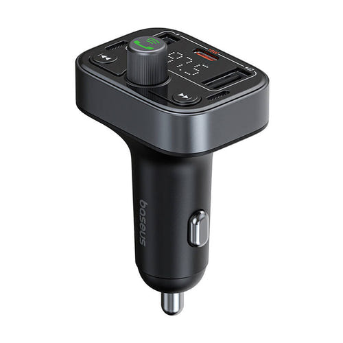 Baseus S-09 Pro - transmetteur FM Bluetooth 5.3 et chargeur 3 ports, noir : écran LED fréquence