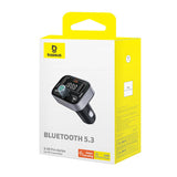 Baseus S-09 Pro - transmetteur FM Bluetooth 5.3 et chargeur 3 ports, noir : installe sur allume cigare