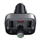 Baseus S-09 Pro - transmetteur FM Bluetooth 5.3 et chargeur 3 ports, noir : trois ports de charge