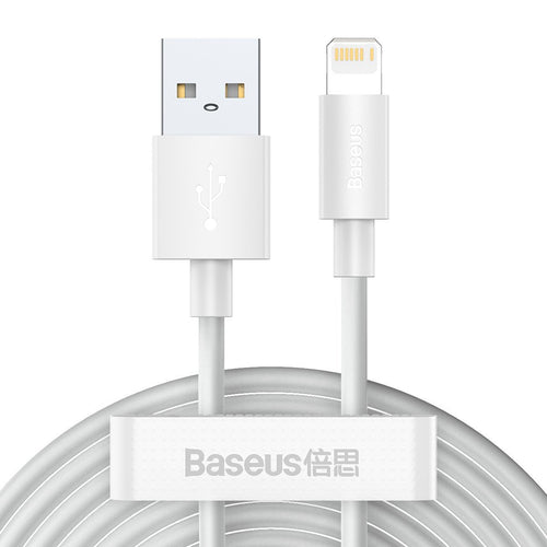 Baseus Simple Wisdom - Kit 2 câbles USB vers Lightning 2,4 A 1,5 m (blanc) (vue 1)