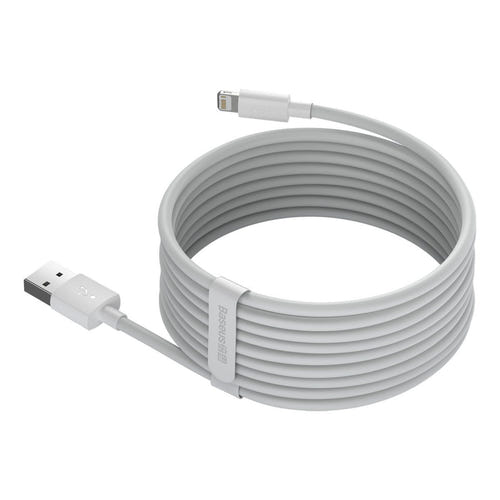 Baseus Simple Wisdom - Kit 2 câbles USB vers Lightning 2,4 A 1,5 m (blanc) (vue 3)