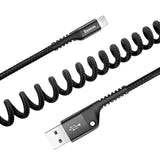 Baseus Spring - Câble spirale USB vers Lightning 1 m 2 A (noir) (vue 5)