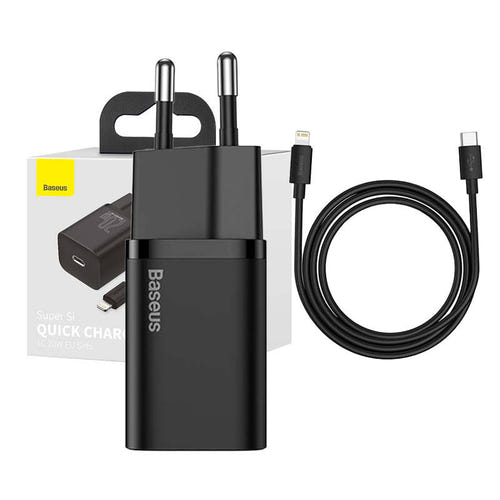 Baseus Super Si 20 W - Chargeur USB-C + câble Lightning 1 m (noir) (vue 1)