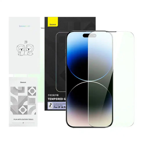 Baseus Crystal Series - Verre trempé filtre anti lumière bleue pour iPhone 14 Pro