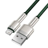 Baseus Cafule - Câble USB vers Lightning 2,4 A, 1 m, vert : embouts alliage zinc