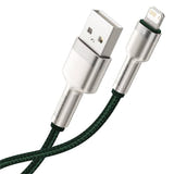 Baseus Cafule - Câble USB vers Lightning 2,4 A, 1 m, vert : manchon caoutchouc protection