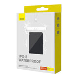 Baseus AquaGlide - Housse étanche IPX8 à verrou cylindrique pour smartphone (blanche) : fenêtre TPU claire