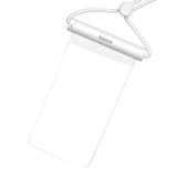 Baseus AquaGlide - Housse étanche IPX8 à verrou cylindrique pour smartphone (blanche) : porte cou cordon baignade