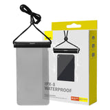 Baseus AquaGlide - Housse étanche IPX8 à verrou cylindrique pour smartphone (noire) : fenêtre transparente écran