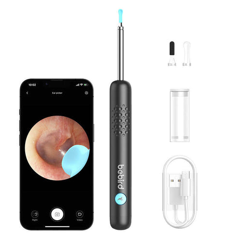 bebird R1 - Otoscope connecté Wi-Fi 8 MP noir : caméra