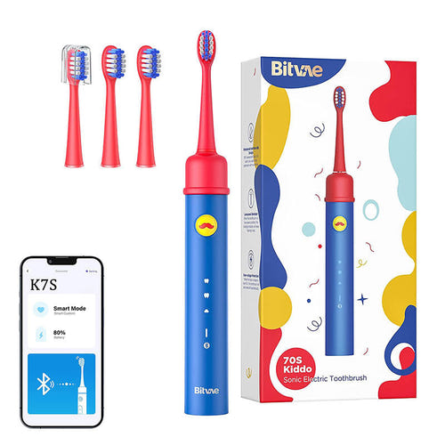 Bitvae BVK7S - Brosse à dents électrique sonique pour enfant avec application, bleue