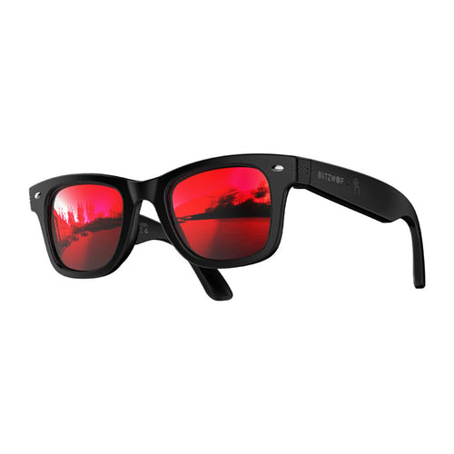 BlitzWolf BW-AG1 - Lunettes connectées à IA, verres rouges, audio et suivi santé