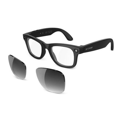BlitzWolf BW-AG1 Pro - Lunettes connectées à IA, caméra 4K, verres photochromiques