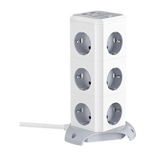 BlitzWolf BW-EC3 - Multiprise verticale 12 prises, 4 ports USB, protections