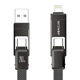 BlitzWolf BW-HDC7 - Câble 4 en 1 USB-C et Lightning 240 W, 1,2 m (noir) - visuel 1