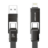 BlitzWolf BW-HDC7 - Câble 4 en 1 USB-C et Lightning 240 W, 1,2 m (noir) - visuel 1