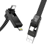BlitzWolf BW-HDC7 - Câble 4 en 1 USB-C et Lightning 240 W, 1,2 m (noir) : enroule 1,2 m