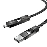 BlitzWolf BW-HDC7 - Câble 4 en 1 USB-C et Lightning 240 W, 1,2 m (noir) : embouts du câble hdc7