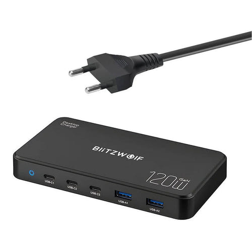 BlitzWolf BW-i100 - Chargeur secteur 5 ports 120 W, USB-C et USB-A